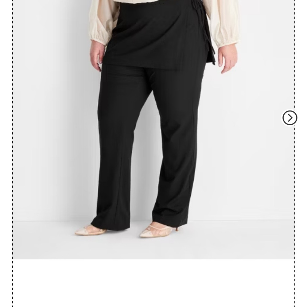 Chic Black Women's Straight Leg Pants Size 22. Future Collective With Skirt NWT